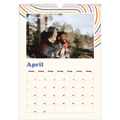 Årskalender A3 — Retro striber [April]