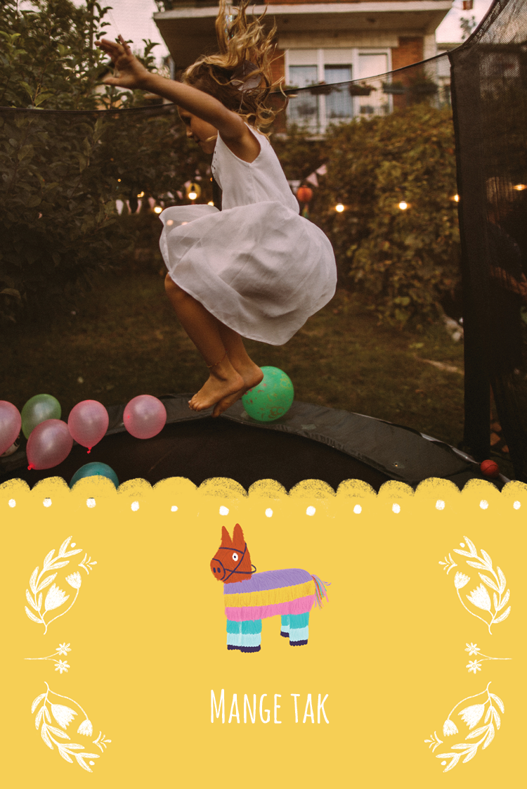 Takkekort — Piñata party