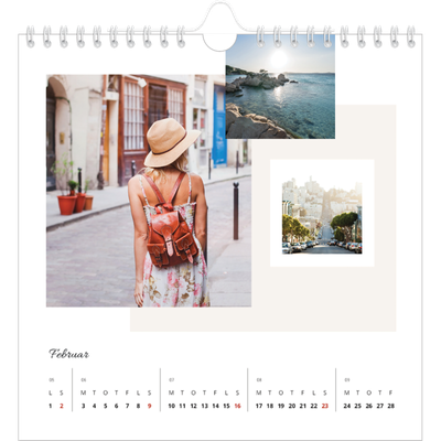 Årskalender kvadratisk — Pastellfarver [Februar]