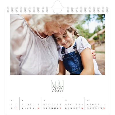 Årskalender kvadratisk — Flere fonter [kalender forside]