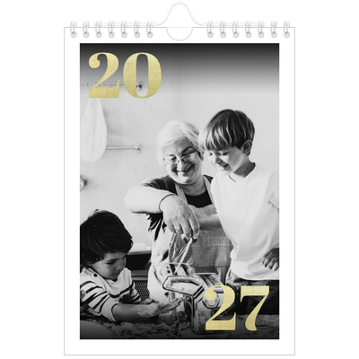 A5 Foto Kalender — Store tal i glitter [kalender forside]
