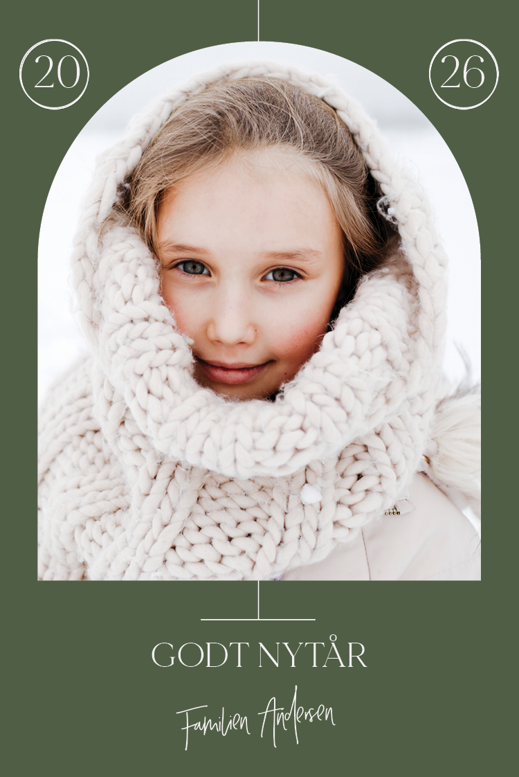 Kort — Grønt med buet ramme