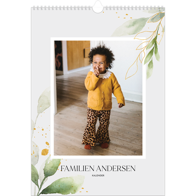 Årskalender A3 — Naturlig akvarel [kalender forside]