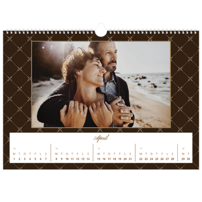 A3 Foto Kalender — Vintage monokrom [April]