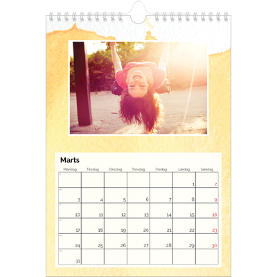Fotokalender A4 (20 x 30 cm) — Akvarel baggrunde [Marts]