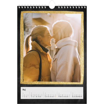 Fotokalender A4 (20 x 30 cm) — Rammer med glitter [kalender forside]