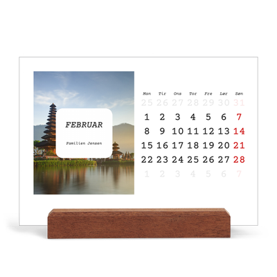 Staffeli kalender - liggende  — Den fulle historie [Februar]
