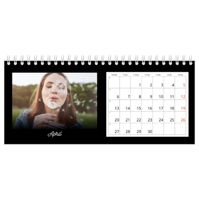 Bordkalendere — Sort minimal [April]