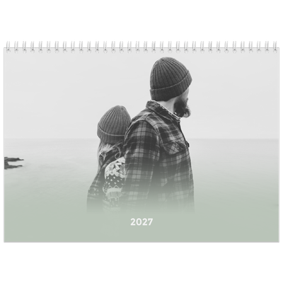 Fotokalender A4 dobbelt (30 x 40 cm) — Grønn gradering [kalender forside]