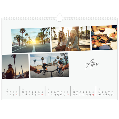 A3 Foto Kalender — Byferie (hvid) [April]