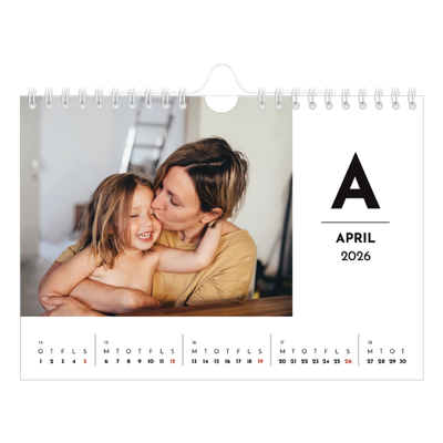A5 Foto Kalender — Bogstav i fokus [April]