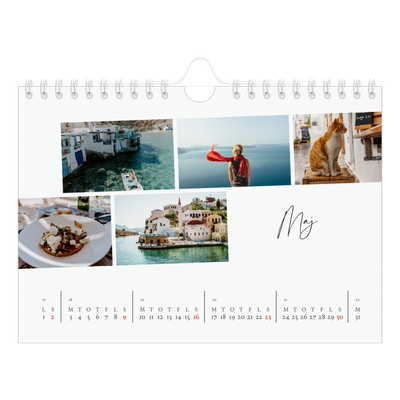 A5 Foto Kalender — Byferie (hvid) [Maj]