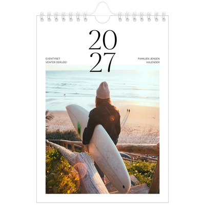 A5 Foto Kalender — Surfing i solnedgangen [kalender forside]