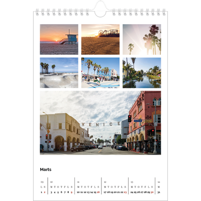 Fotokalender A4 (20 x 30 cm) — Billedgrid [Marts]