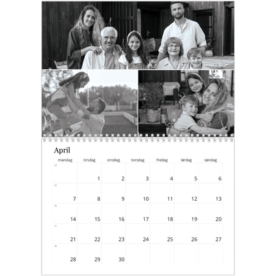 Fotokalender A4 dobbelt (30 x 40 cm) — Billeder i fokus [April]