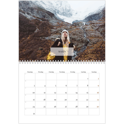 Fotokalender A4 dobbelt (30 x 40 cm) — Klassisk kalender [Marts]