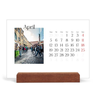 Staffeli kalender - liggende  — Min rejseskildring [April]