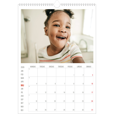 Årskalender A3 — Røde højdepunkter [kalender forside]