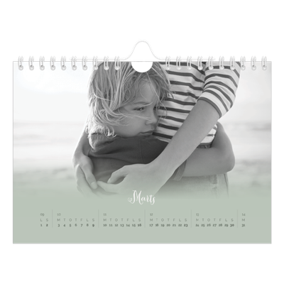 A5 Foto Kalender — Grønn gradering [Marts]