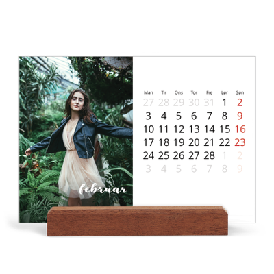 Staffeli kalender - liggende  — Simpel skrift [Februar]