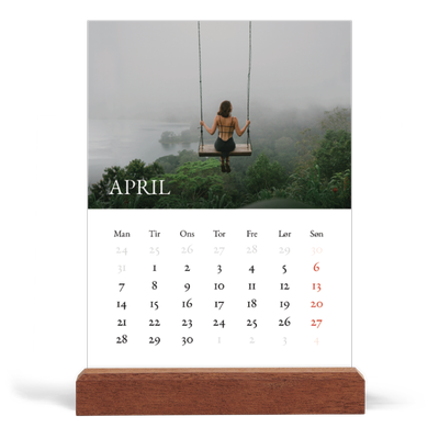Staffeli kalender - stående  — Simpel serif [April]