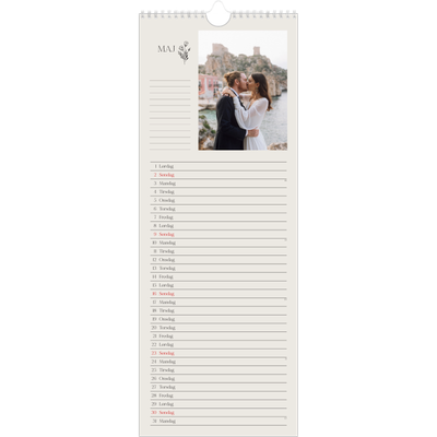 Køkkenkalender  — Initialer i blomst [Maj]