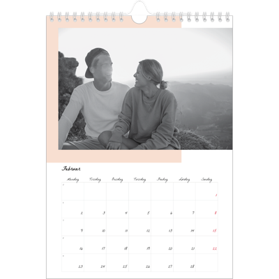 Fotokalender A4 (20 x 30 cm) — Farverige rammer [Februar]