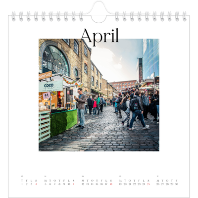 Årskalender kvadratisk — Min rejseskildring [April]