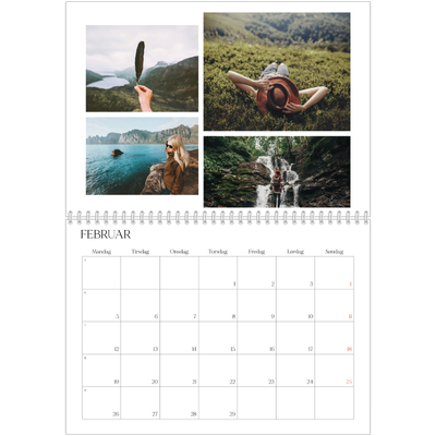 Fotokalender A4 dobbelt (30 x 40 cm) — Surfing i solnedgangen [Februar]