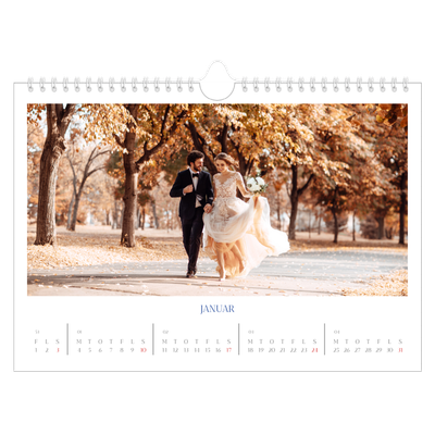 Fotokalender A4 — Klassisk kobolt [Januar]