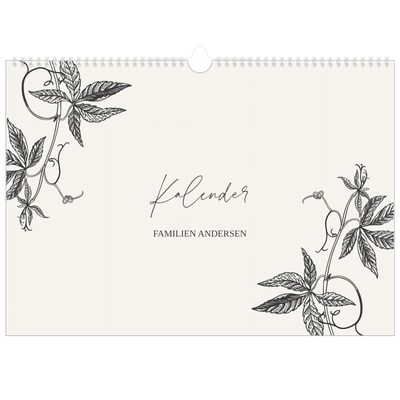 A3 Foto Kalender — Blek & blomst [kalender forside]