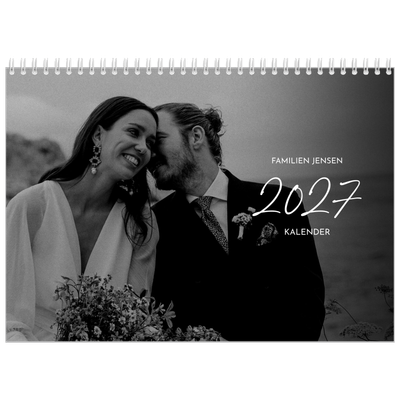 Fotokalender A4 dobbelt (30 x 40 cm) — Elegant skrift [kalender forside]