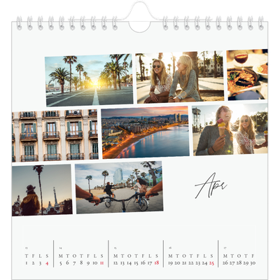Årskalender kvadratisk — Byferie (hvid) [April]