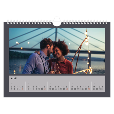 Fotokalender A4 — Stilrene farver [April]