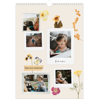 Årskalender A3 — Vintage scrapbooking [kalender forside]