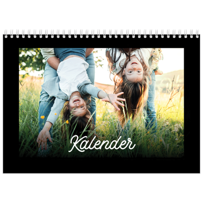 Fotokalender A4 dobbelt (30 x 40 cm) — Sort minimal [kalender forside]