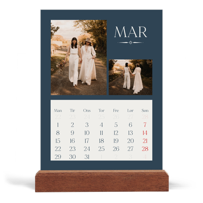 Staffeli kalender - stående  — Skifer & seriffer [Marts]