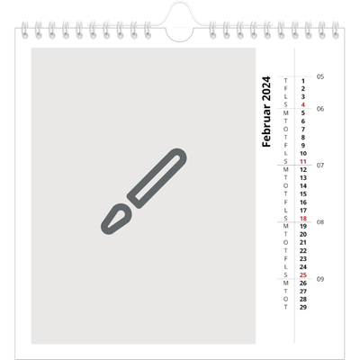 Årskalender kvadratisk — Design selv [Februar]