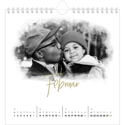 Årskalender kvadratisk — Diffuse billederammer [Februar]