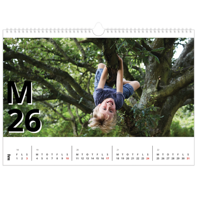 A3 Foto Kalender — Bogstav og tal [kalender forside]