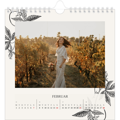 Årskalender kvadratisk — Blek & blomst [Februar]
