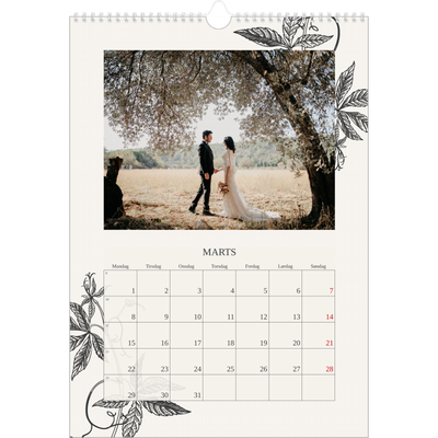Årskalender A3 — Blek & blomst [Marts]