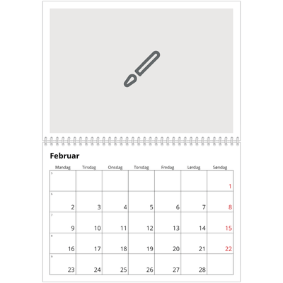 Fotokalender A4 dobbelt (30 x 40 cm) — Design selv [Februar]