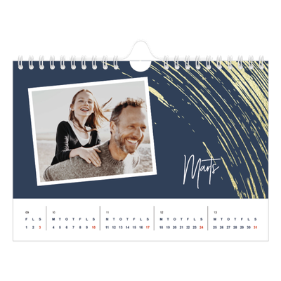 A5 Foto Kalender — Gylne penselstrøk [Marts]