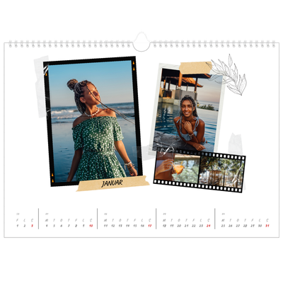 A3 Foto Kalender — Scrapbook stil [Januar]