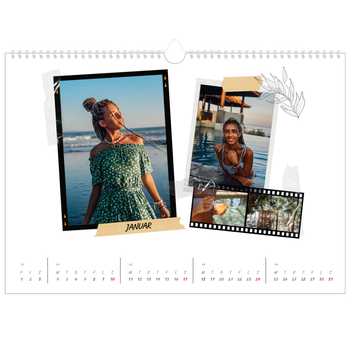 A3 Landskab Fotokalender — Scrapbook stil