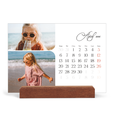 Staffeli kalender - liggende  — Øjebliksbilleder og skrift [April]