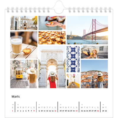 Årskalender kvadratisk — Billedgitter [Marts]