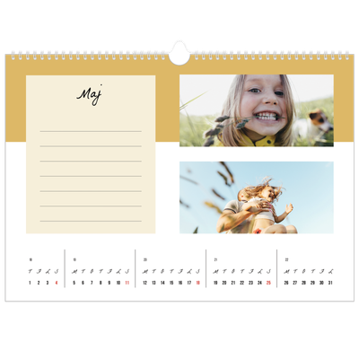A3 Foto Kalender — Kalender med "To do"-liste [kalender forside]