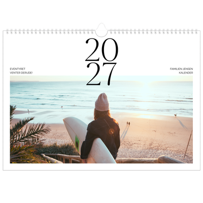 A3 Foto Kalender — Surfing i solnedgangen [kalender forside]